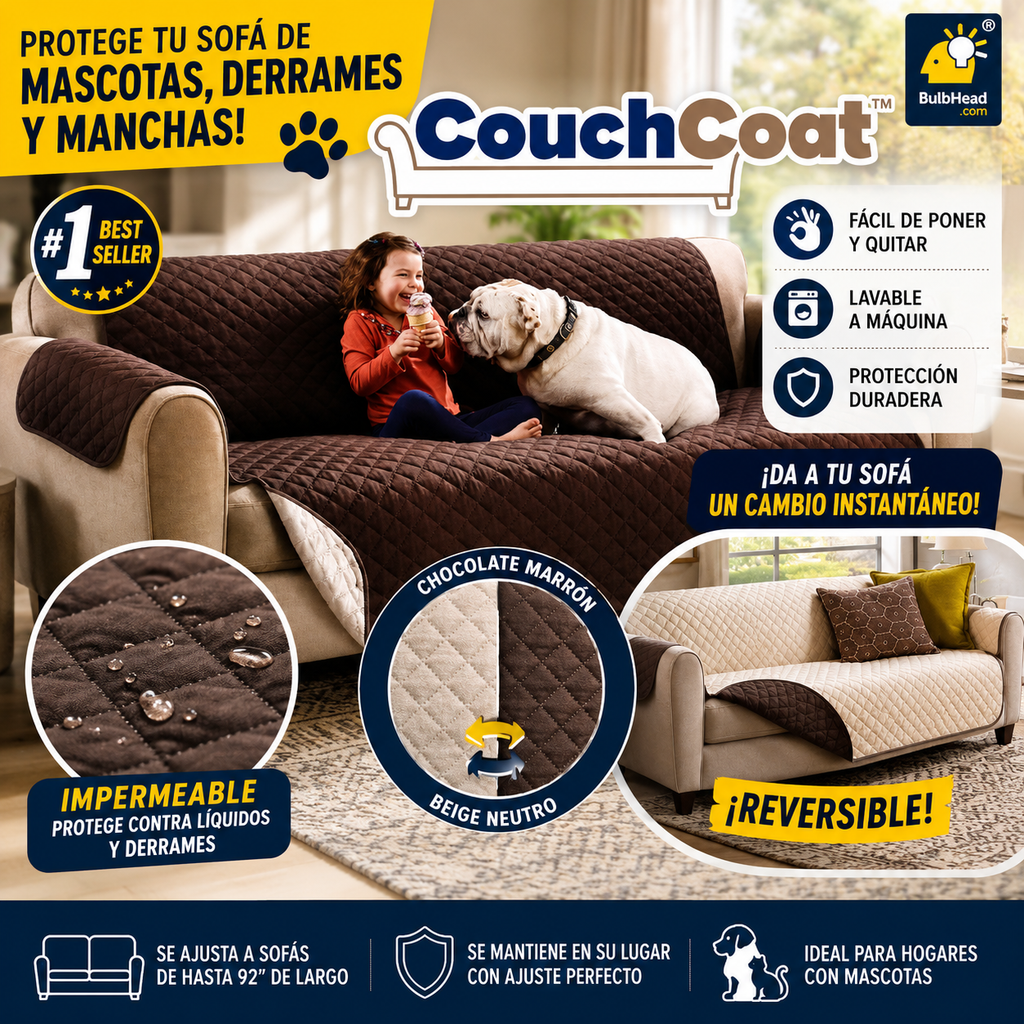 🛋️ Protector de Sofá Reversible CouchCoat™: ¡Renueva y Protege tu Hogar con Estilo! 🐾